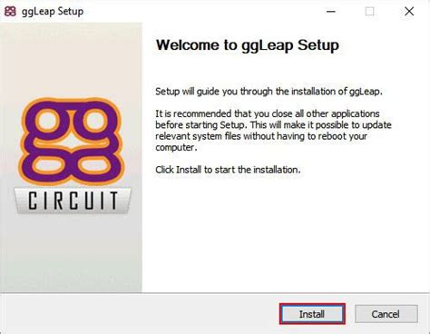 Installing the ggLeap client for the first time .
